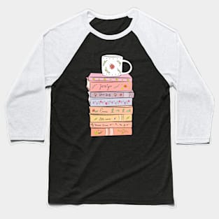 Pile Of Books With a Mug On It Baseball T-Shirt